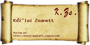Kálai Zsanett névjegykártya